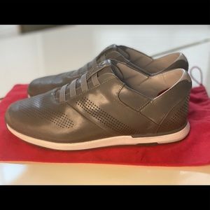 Mens KIZIK Boston Castle GreyLeather Laceless Slip On Leather Sneaker 9.5M